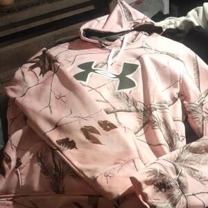 Under Armour Pink and Brown Camo Hoodie